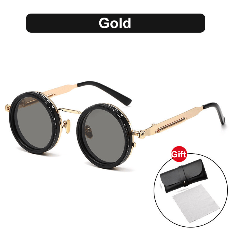 Adjustable Tint Rounded Polarized Lenses Retro Sunglasses