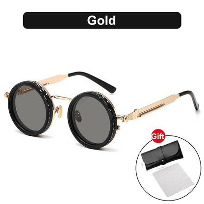 Adjustable Tint Rounded Polarized Lenses Retro Sunglasses