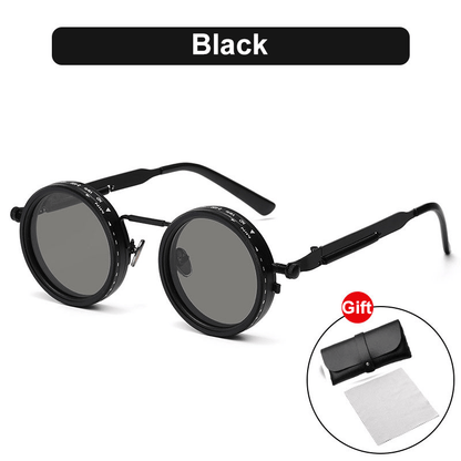 Adjustable Tint Rounded Polarized Lenses Retro Sunglasses