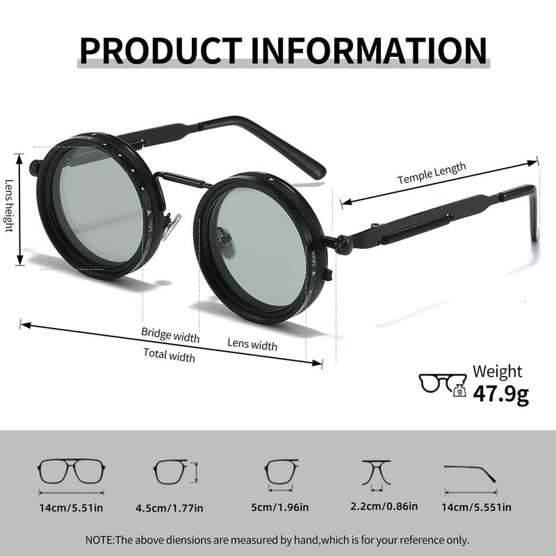 Adjustable Tint Rounded Polarized Lenses Retro Sunglasses